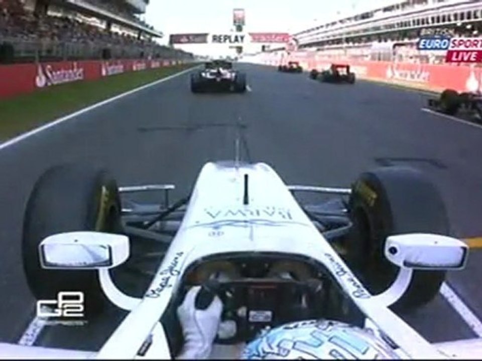 Race2 start Crash bianchi ver der grade GP 2 Round 2 Race 2 Spain
