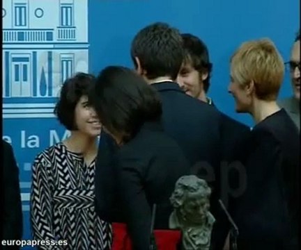 Zapatero con los premiados de los Goya