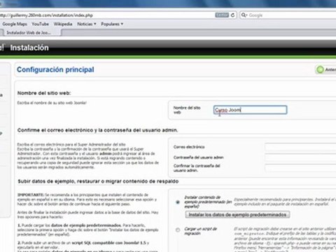 Instalación Joomla Servidor Remoto Parte 2