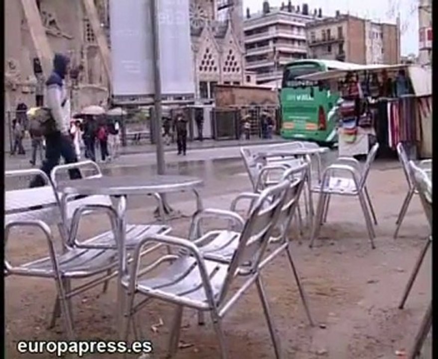 Temporal de frío y lluvia en Barcelona