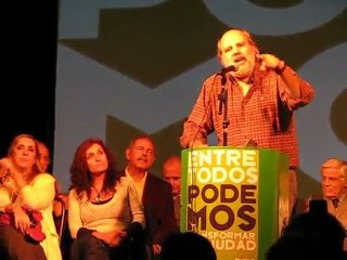 Movimiento Proyecto Sur: Acto de lanzamiento de campaña en Capital Federal - Saludo de Gustavo Funes, PTP-PCR