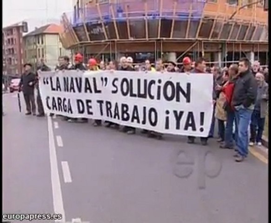 Manifestación de trabajadores de La Naval
