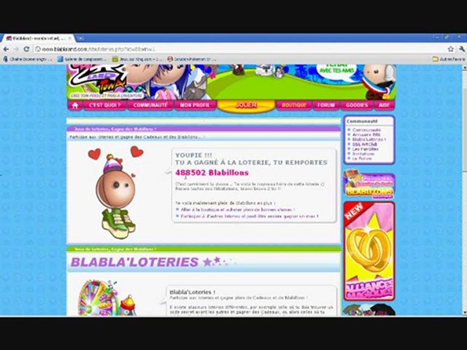 blabillons gratuit avec mon site arnak