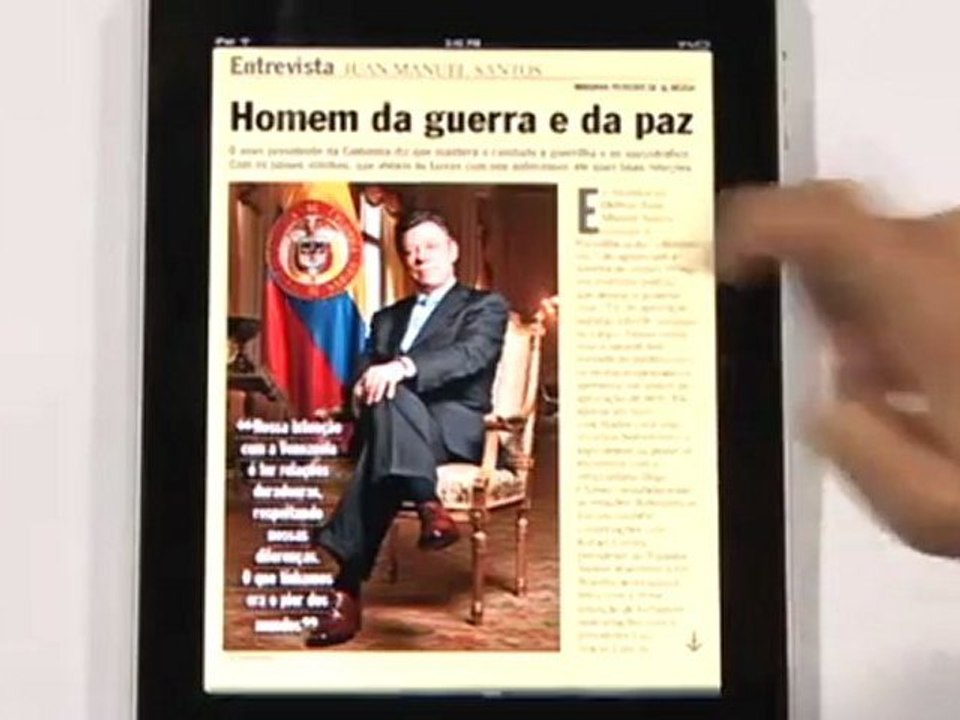 Demonstração de VEJA no IPad