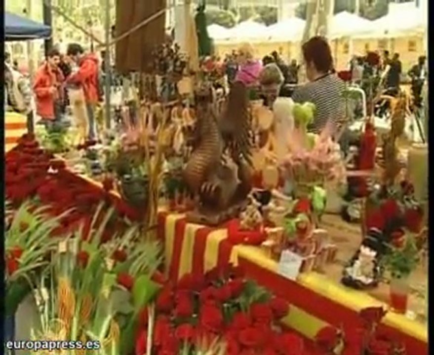 Sant Jordi inunda Las Ramblas
