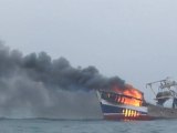 Un chalutier en feu au large de Granville