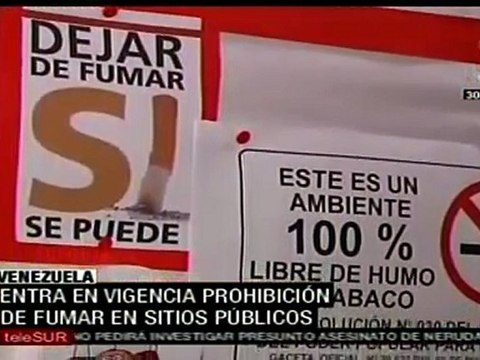 Prohiben en Venzuela fumar en lugares públicos
