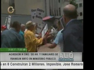 Imágenes de la llegada de la viuda de Franklin Brito al MP