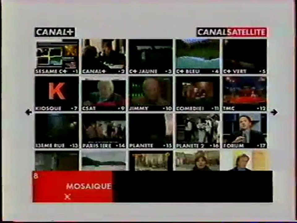 Mosaïque CANAL SATELLITE 24 Décembre 2000 - Vidéo Dailymotion