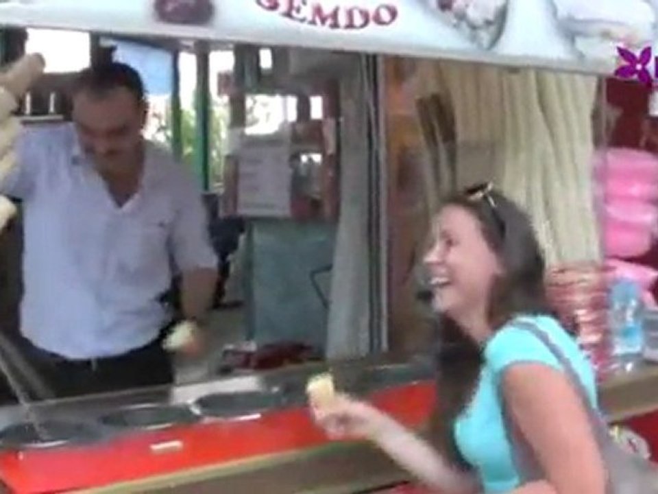 Acrobat with ice cream