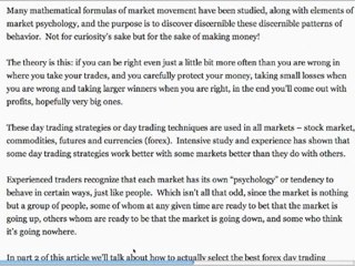 A Forex Day Trading System That Works