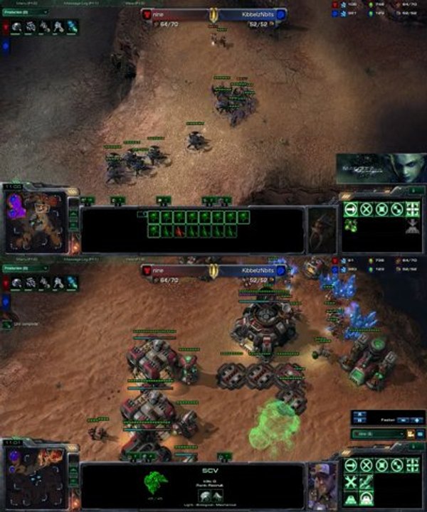 [SC2] nine Vs KibbelzNbits : View of 2 players Starcraft II :