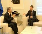 Zapatero y Ban Ki-Moon se reúnen en Moncloa