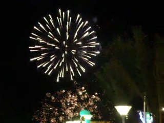Night sky at Dubai Global village after end of the day performance