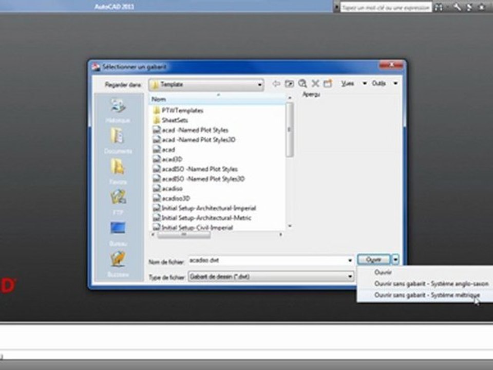 AutoCAD 2011 : Création d’un nouveau dessin