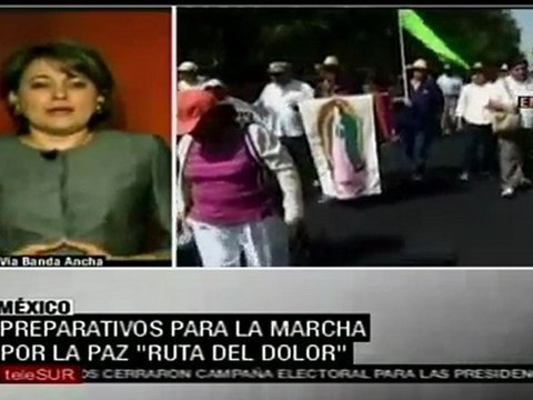 Preparativos para la marcha del por la paz Ruta del dolor