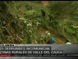 Derrumbes incomunican zonas rurales del Valle del Cauca