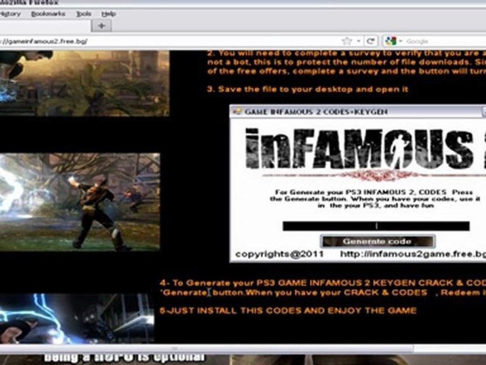 INFAMOUS2 PSE3 GAME CRACK+KEYGEN