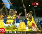 Chennai Rhinos vs. Telugu Warriors  Chennai Rhinos Innings Over14