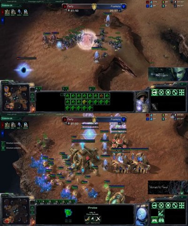 [SC2] Perfy Vs Franksta : View of 2 players Starcraft II :