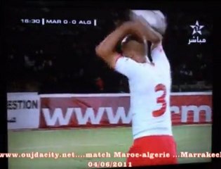 التسجيل المصور لمقابلة  المغرب الجزائر بمراكش والتي انتهت بانتصار المغرب ب 4 اهداف ل 0 / الجزء الأول