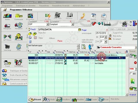 Documents: Créer - Valider Brouillon - Optimizze - ERP - V12