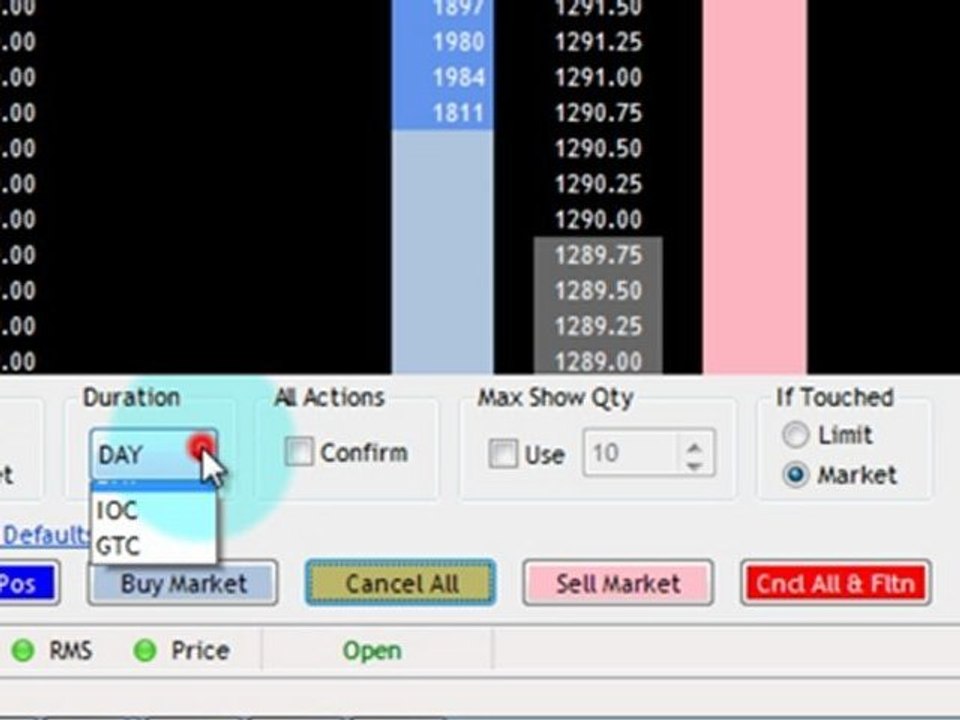 R|Trader (Rithmic) | Order Defaults
