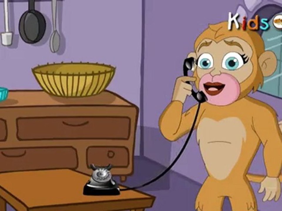 Five Little Monkeys - Monkey Rhymes - English Animated Rhymes - video