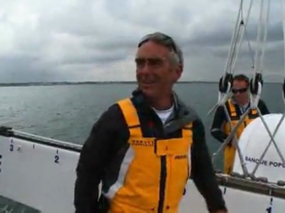 Loïck Peyron à bord de Banque Populaire V