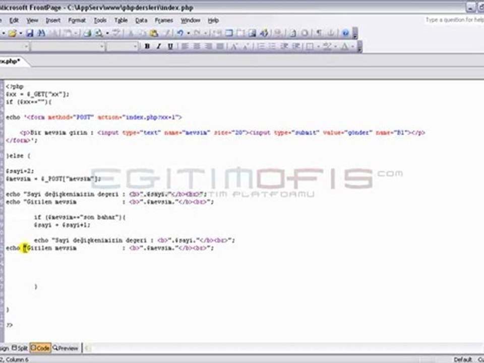 Php Ders 20- Tek Sayfa İçinde String Deger Kontrolu