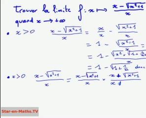 1ère S Limite à l'infini,racine carrée,expression conjuguée