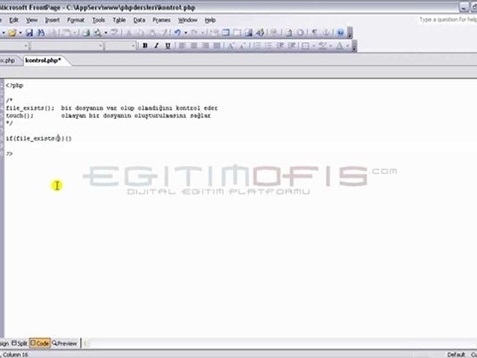 Php Ders 34 - Dosya Kontrol Ettirme
