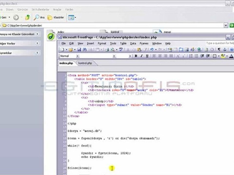 Php Ders 37- Bir Dosyadaki Veriyi Ekrana Yazdırma