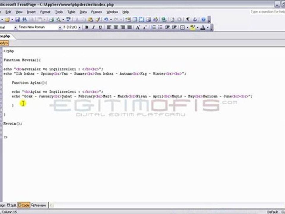 Php Ders 25- Local Fonksiyonlar