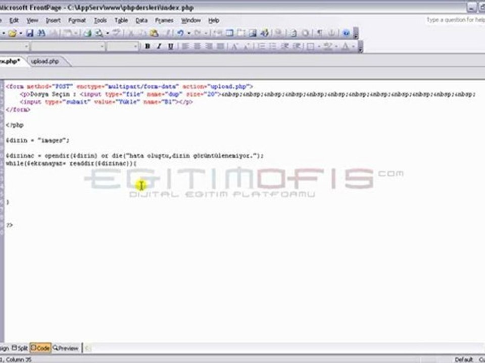 Php Ders 41 - Dizin İçindeki Dosyaların Ekrana Yazdırılması 1