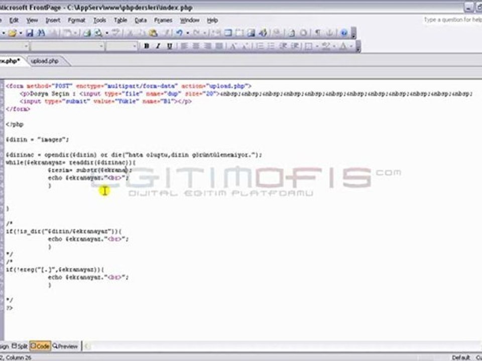 Php Ders 42 - Dizin İçindeki Dosyaların Ekrana Yazdırılması 2