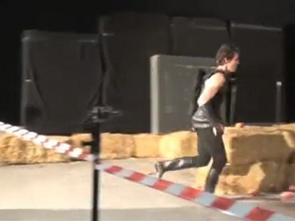 Backstage video of archer almost killed