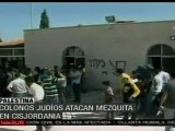 Colonos israelíes atacan mezquita en Cisjordania