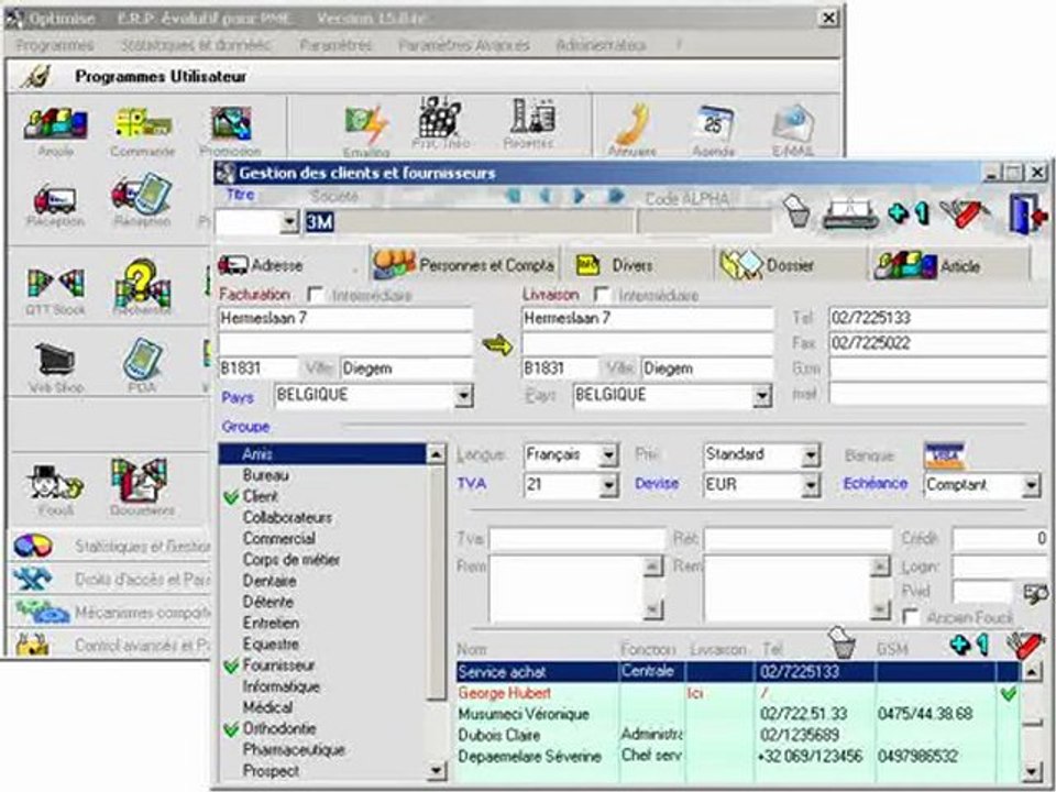 Destinataires:Introduction Optimizze - ERP - V12