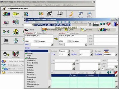 Destinataires: Rechercher Optimizze - ERP - V12