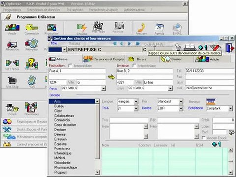 Destinataire: Signaler Optimizze - ERP - V12