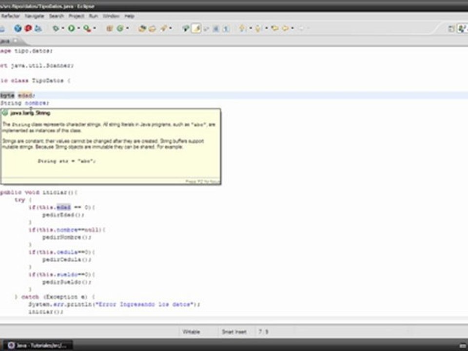 Trabajar con Java en Eclipse parte 2 de 2