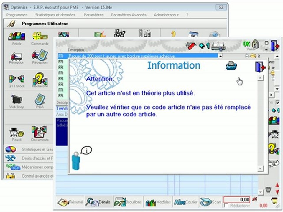 Documents: Encoder par description d'article (module avancé) Optimizze - ERP - V12