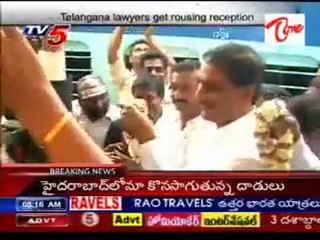 Telangana Lawyers get rousing reception