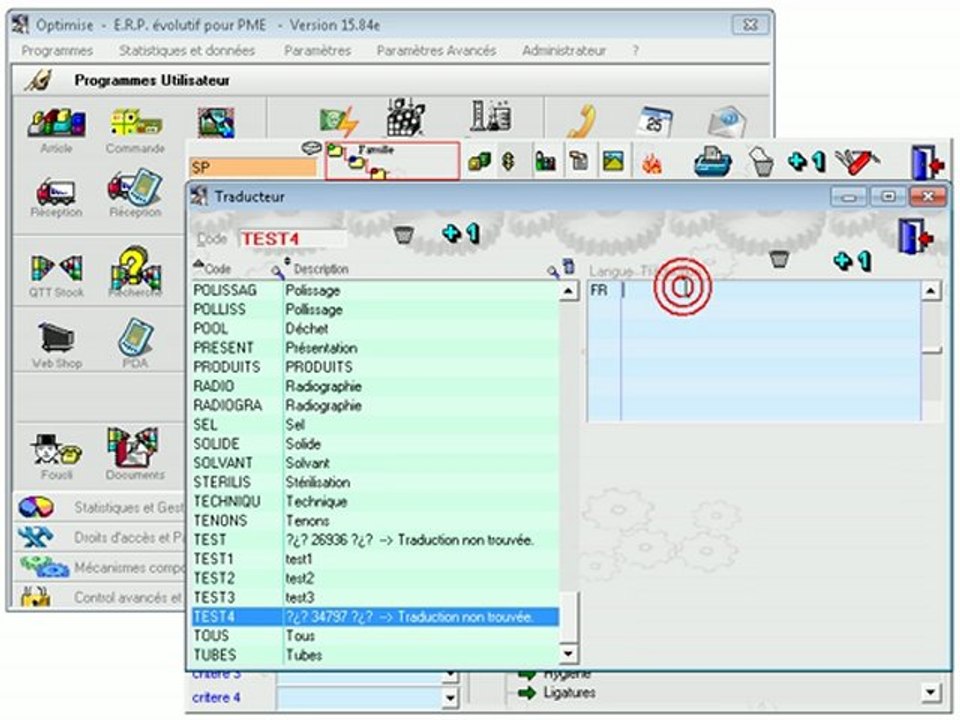 Articles: Créer-Modifier-Supprimer une famille ou sous-famille (module avancé) Optimizze - ERP - V12