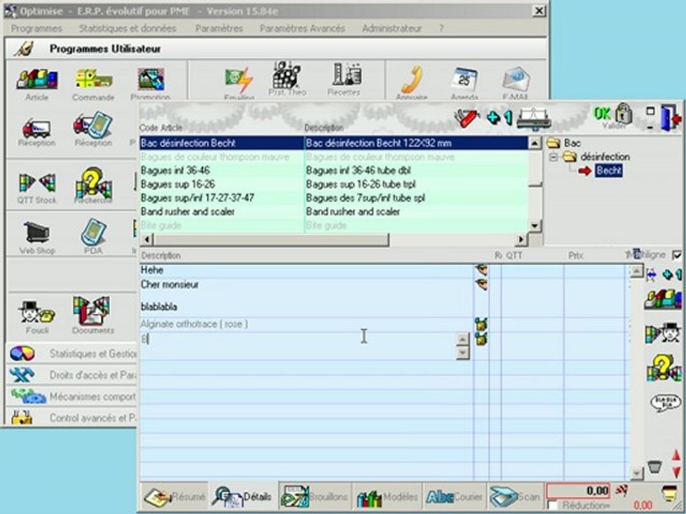 Documents: Ajouter - Modifier - Supprimer une ligne (module avancé) Optimizze - ERP - V12
