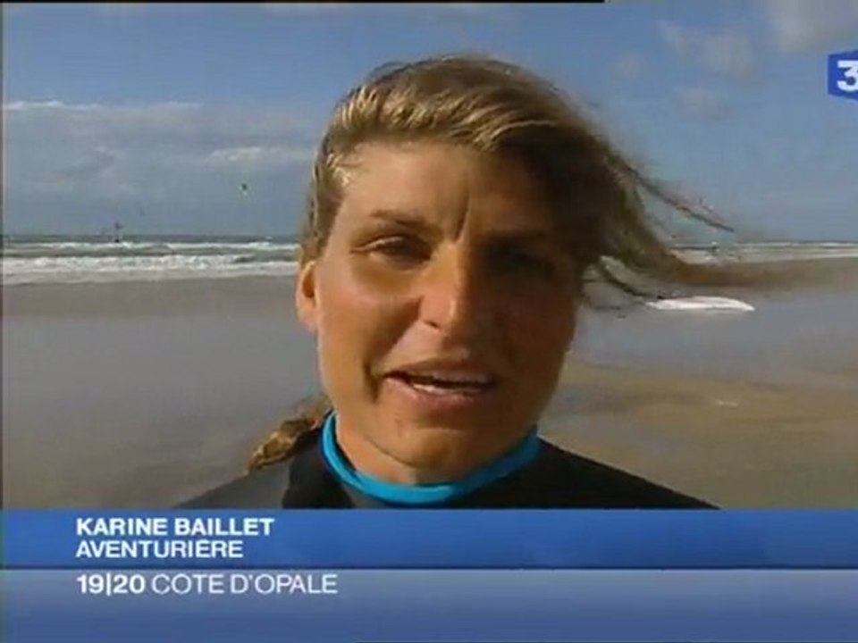 Karine Baillet traversée de la manche en planche à voile