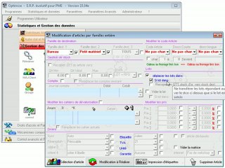 Famille: Modifier des articles par famille Optimizze - ERP - V12