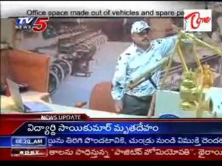 Office space made out of vehicles and spare parts