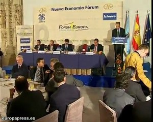 Feijóo durante un desayuno informativo